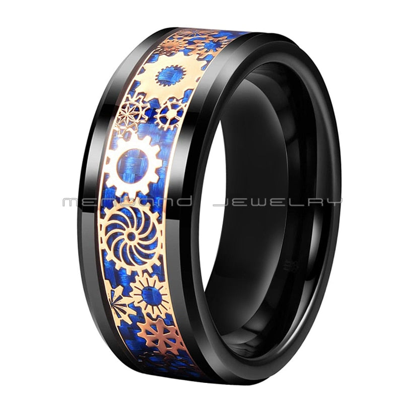 Black Zircon Ocean Floral Ring