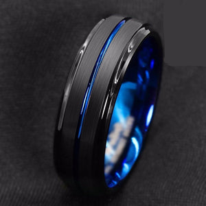 Blue striped ring