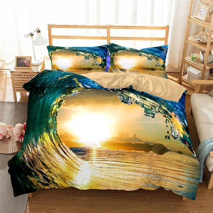 3D Seaside Bedding Set