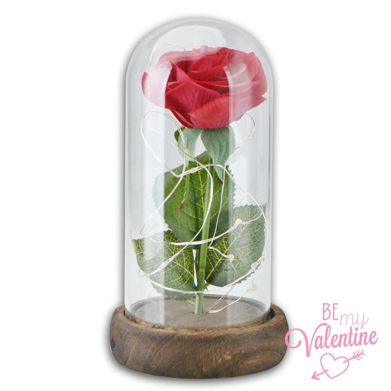 Beauty and the Beast Rose Lamp