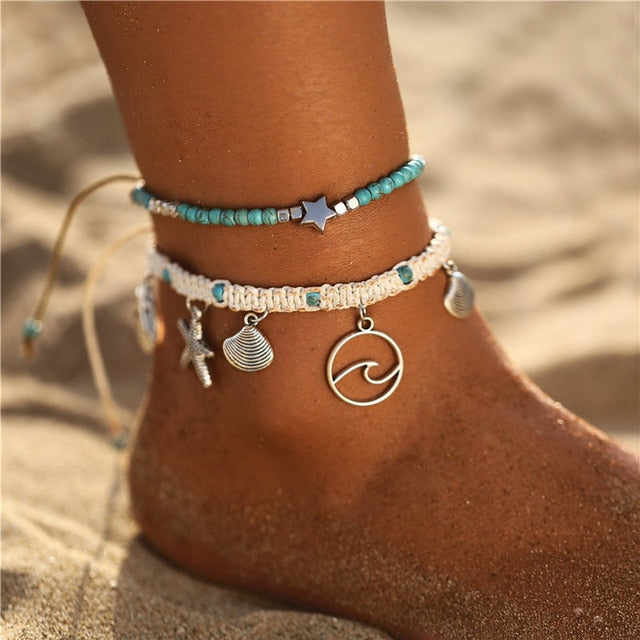 Starfish Stone Anklets