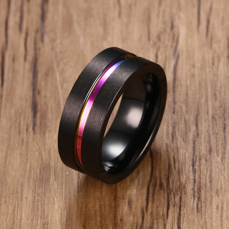 Rainbow Thin Line Ring